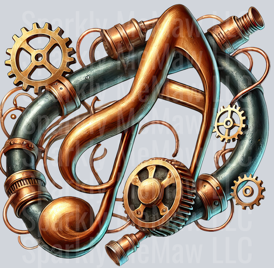 Musical Steampunk UV DTF Clip art Decal 6