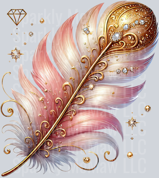 24 Fancy Feathers UV DTF Clip Art Decal