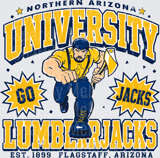 Northern Arizona University Lumberjacks Go Jacks this is a UV DTF Decal