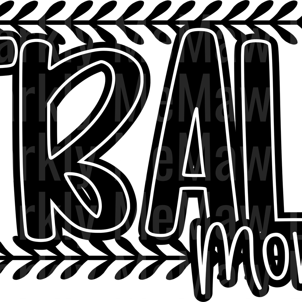 TBALL MOM WHITE BLACK UV DTF Decal