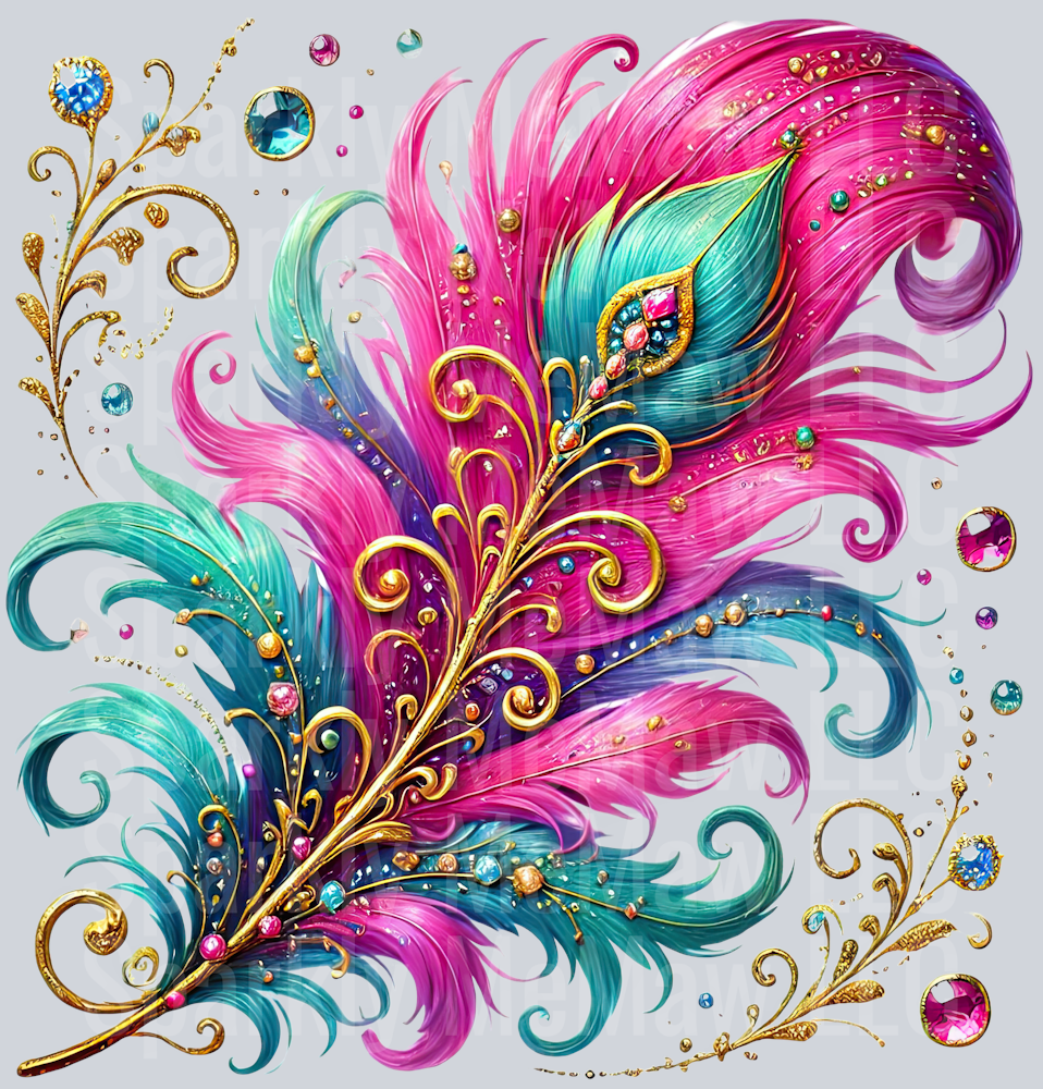 35 Fancy Feathers UV DTF Clip Art Decal
