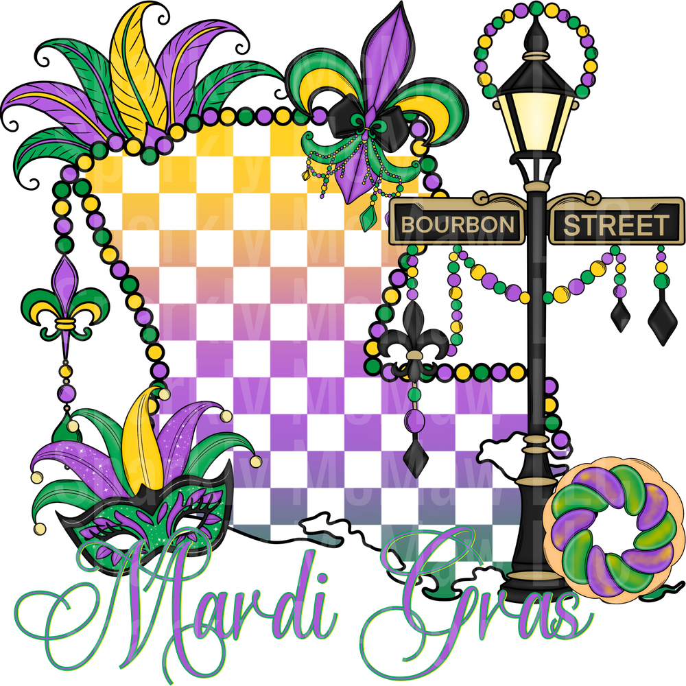 Mardi Gras DTF Transfer (Fabrics)