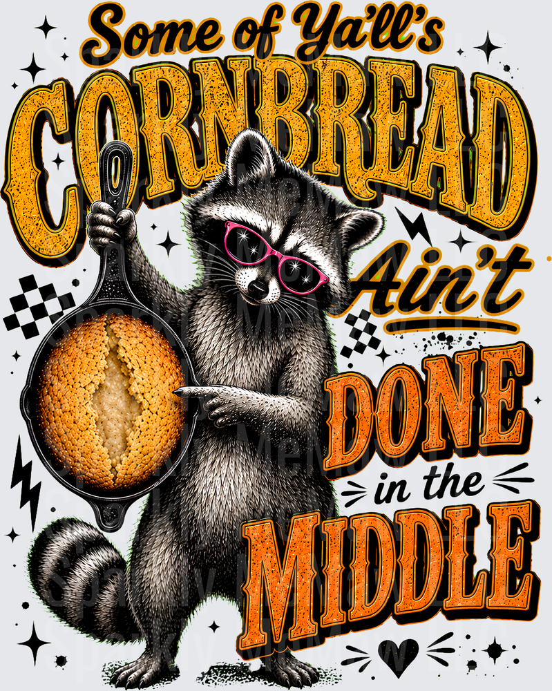 Sassy Raccoon Cornbread Quote UV DTF Decal