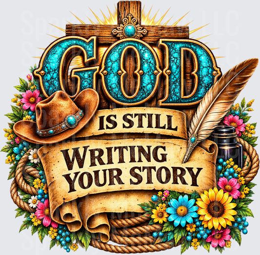 God Is Still Writing Your Story DTF Transfer for Fabrics