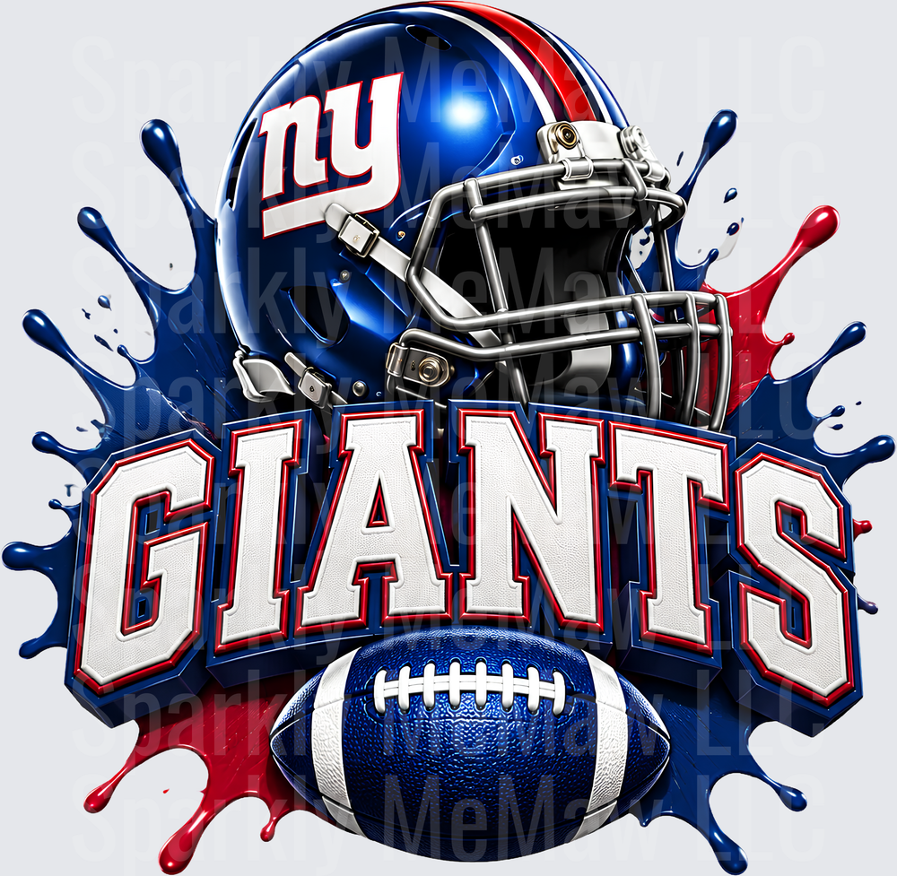 New York Giants Helmet Splash UV DTF Decal