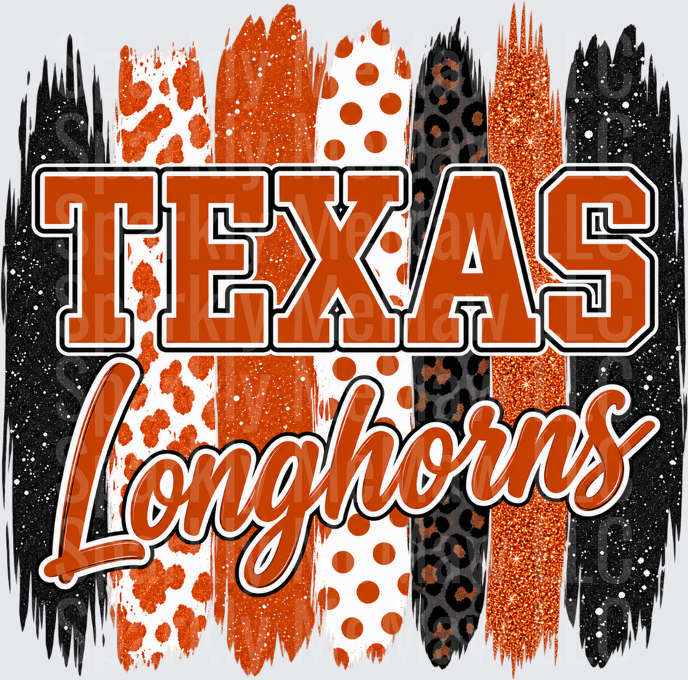 Texas Longhorns Brush Stroke UV DTF Decal