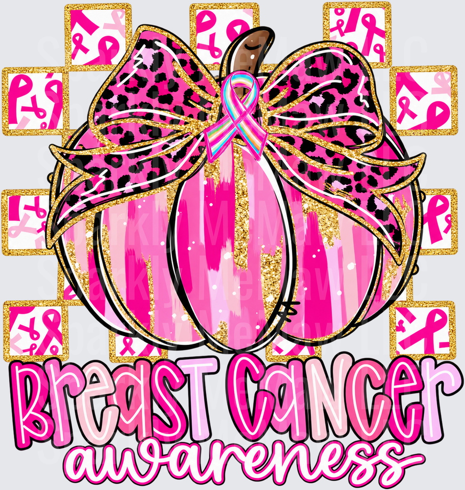 Pink Pumpkin Breast Cancer Awareness UV DTF Decal