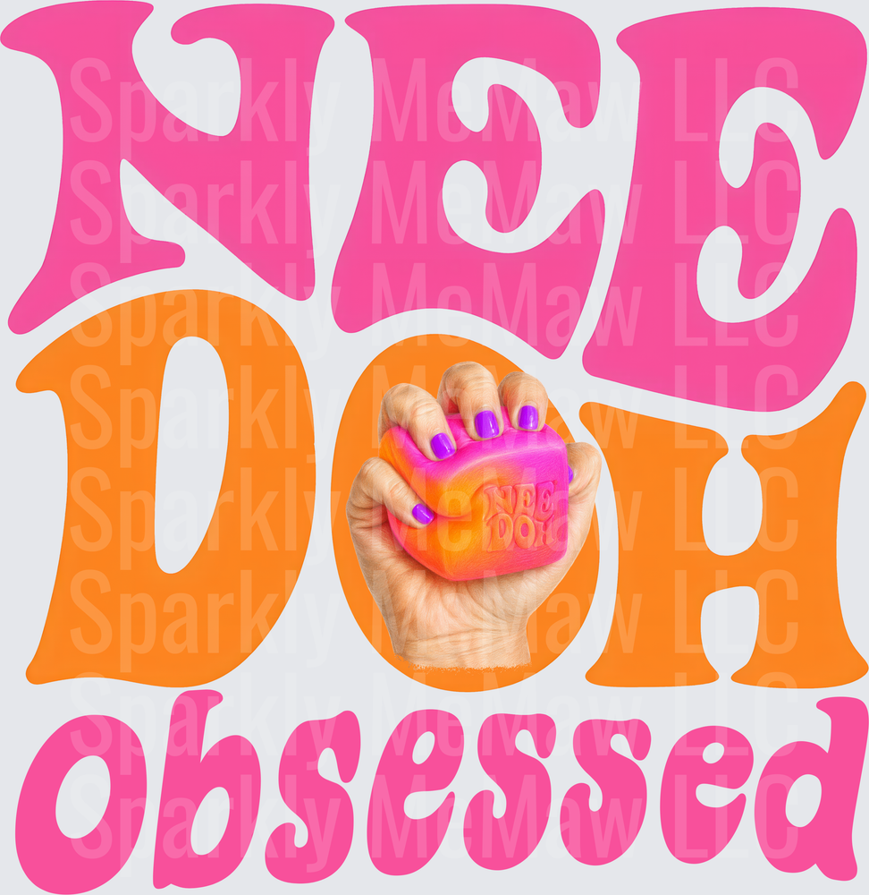 Nah Doh Obsessed Hand Holding Play Doh Container Meme UV DTF Decal