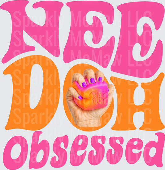 Nah Doh Obsessed Hand Holding Play Doh Container Meme UV DTF Decal