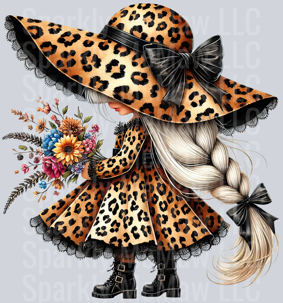 29 Leopard Print Gnome Girls Clipart Decal