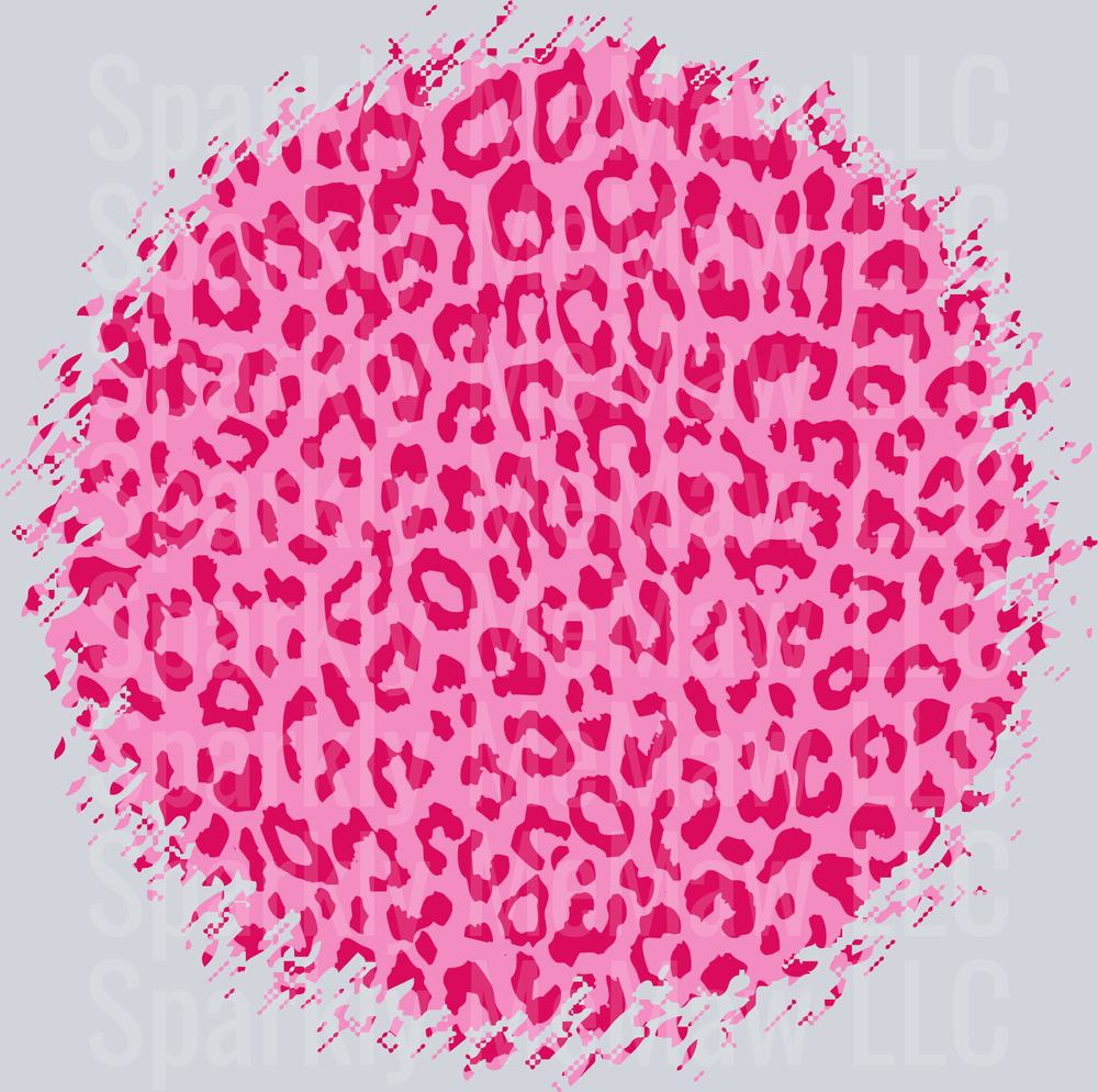 Pink Leopard Print Pattern with Distressed Edges UV DTF Decal