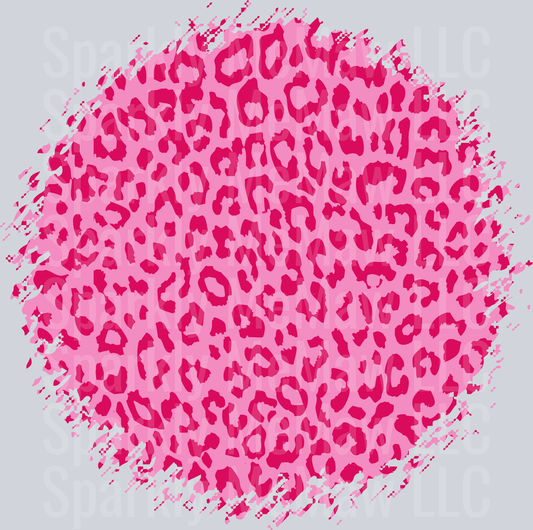 Pink Leopard Print Pattern with Distressed Edges UV DTF Decal
