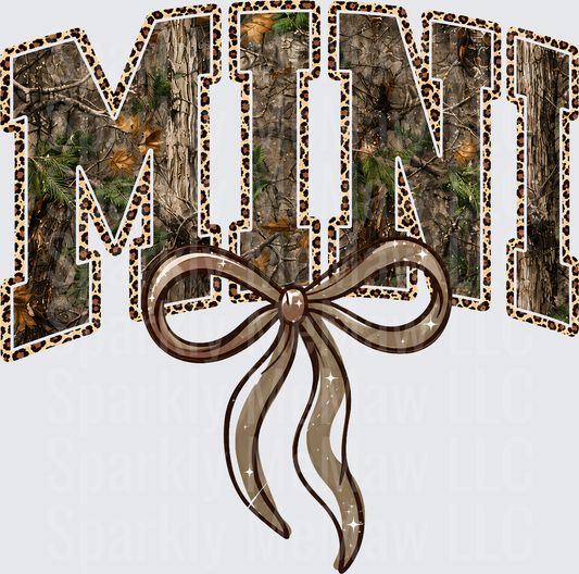 Camo Leopard Mom Bow UV DTF Decal