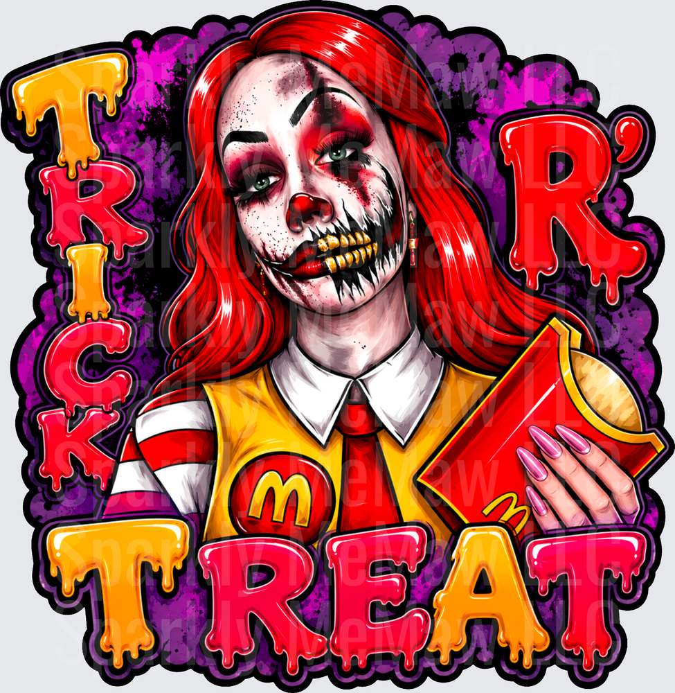 Trick R Treat Ronald McDonald Horror is a UV DTF Decal