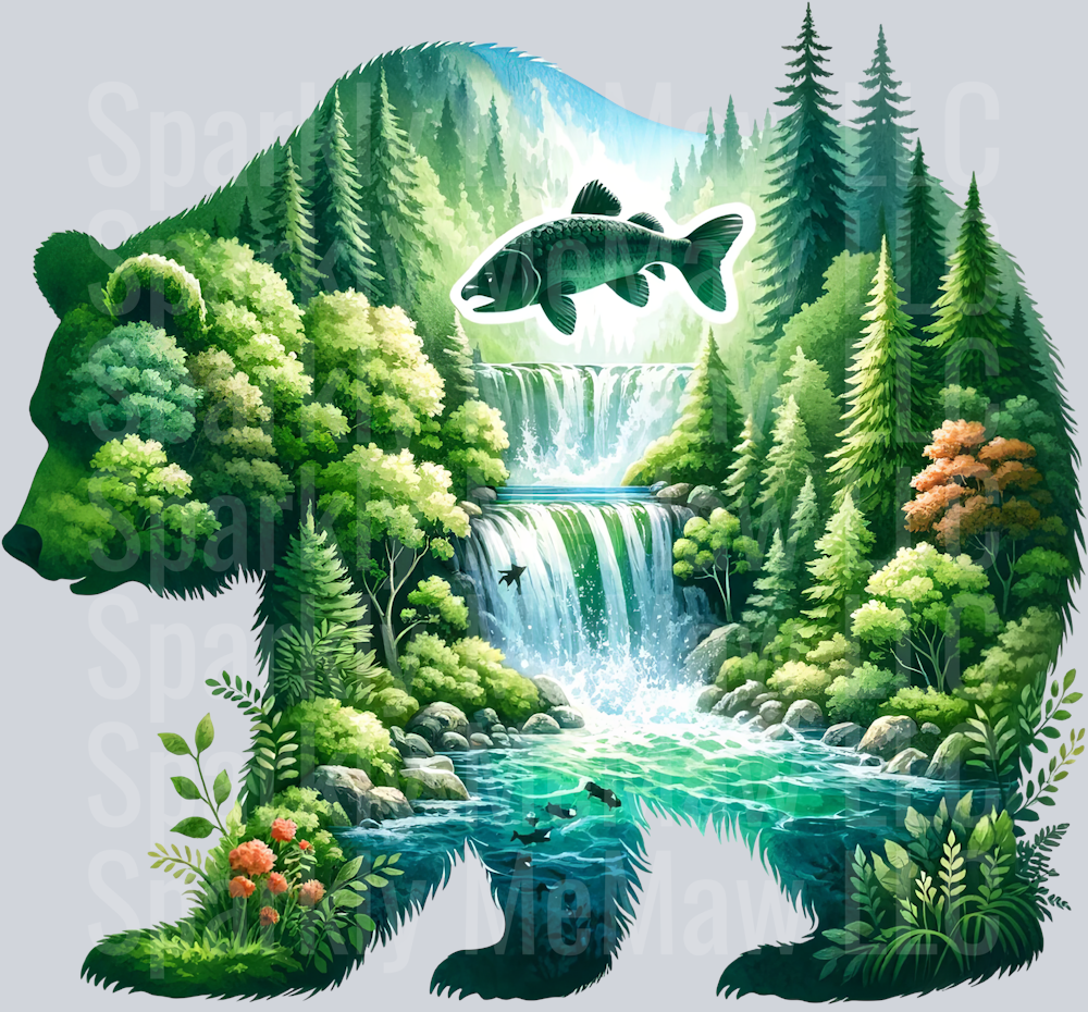 18 Landscape Bears Clip Art Decal