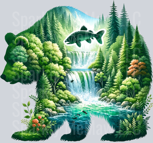 18 Landscape Bears Clip Art Decal