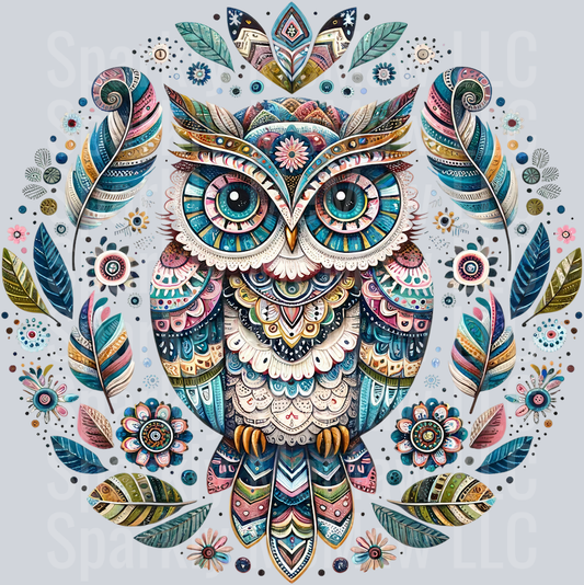 owl mandala 5 Clip Art Decal