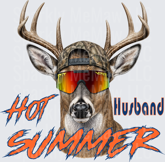Cool Deer Wearing Camo Hat and Pit Viper Sunglasses Hot Husband Summer - UV DTF Decal