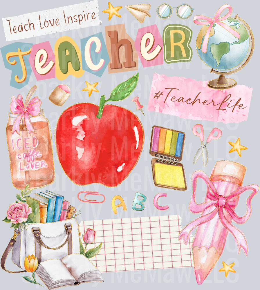 Teacher Collage DTF Transfer
