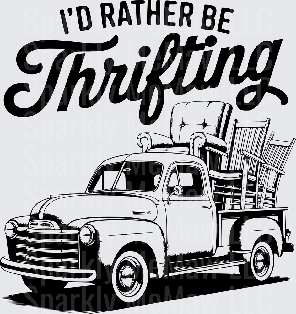 I'd Rather Be Thrifting UV DTF Decal