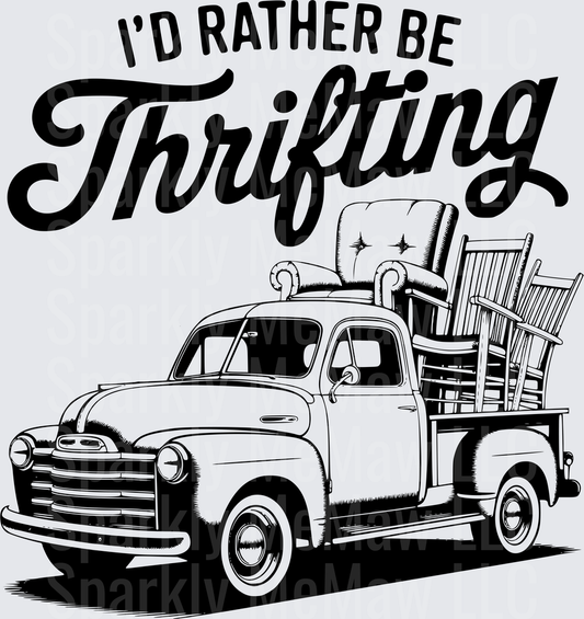 I'd Rather Be Thrifting UV DTF Decal