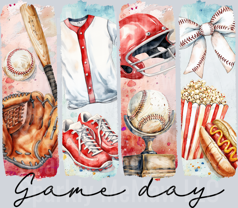 Game Day Baseball Brushstrokes  UV DTF Decal