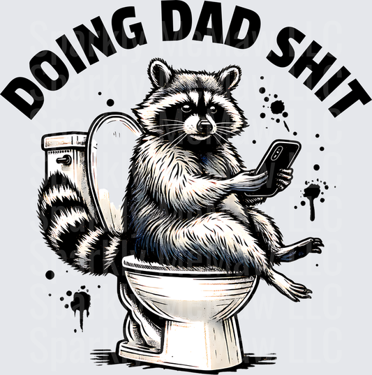 Doing Dad Shit Raccoon on Toilet with Phone UV DTF Decal