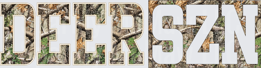 Deer SZN Camo Text UV DTF Decal