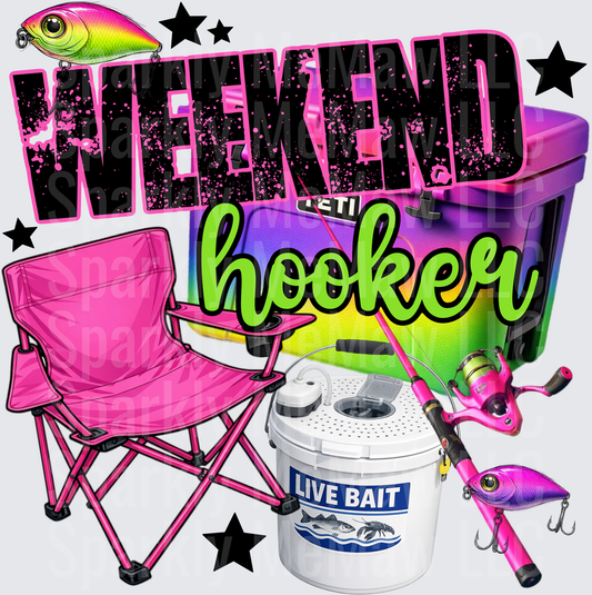 Weekend Hooker Pink Fishing Chair Tackle Box Rod Design