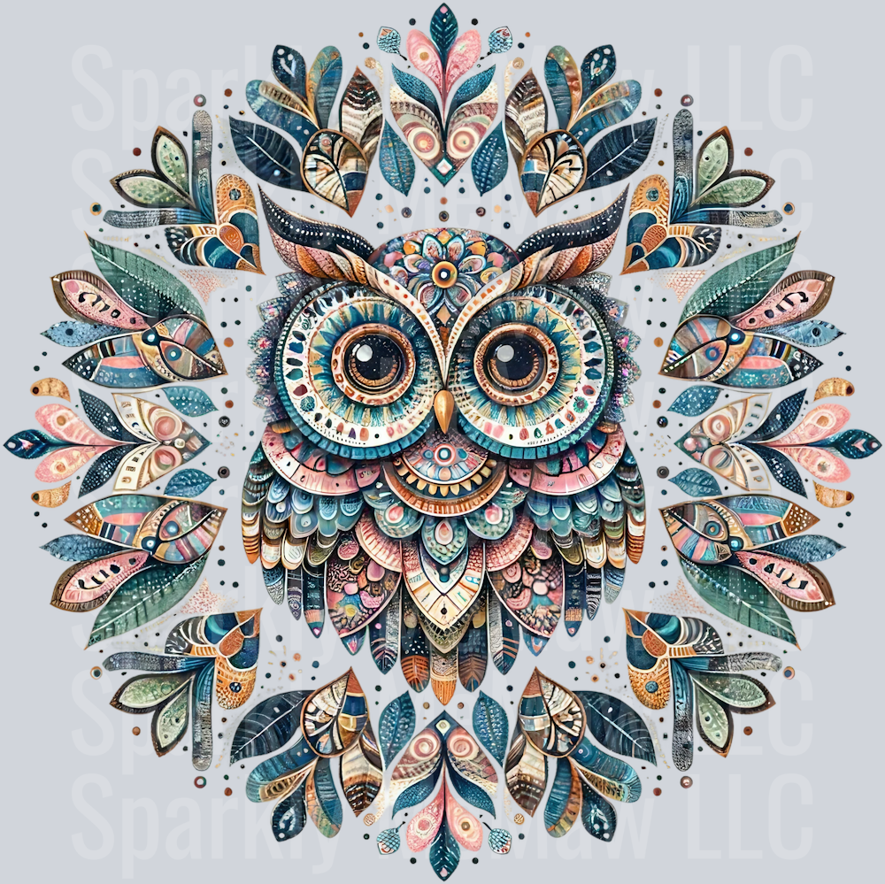 owl mandala 4 Clip Art Decal