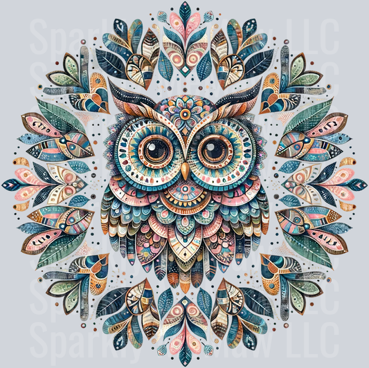 owl mandala 4 Clip Art Decal