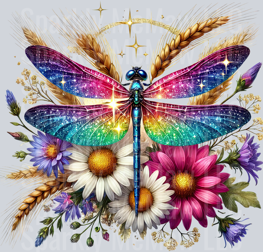 23 Floral Dragonfly UV DTF Clip Art Decal