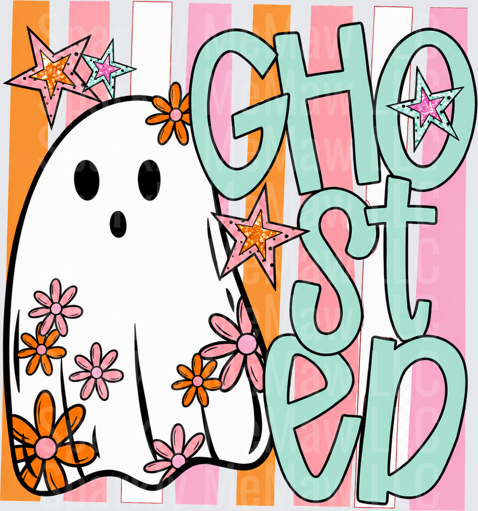 Ghosted Floral Ghost UV DTF Decal
