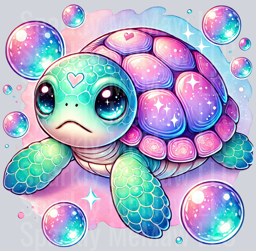 18 Colorful Turtle Clipart UV DTF Decal