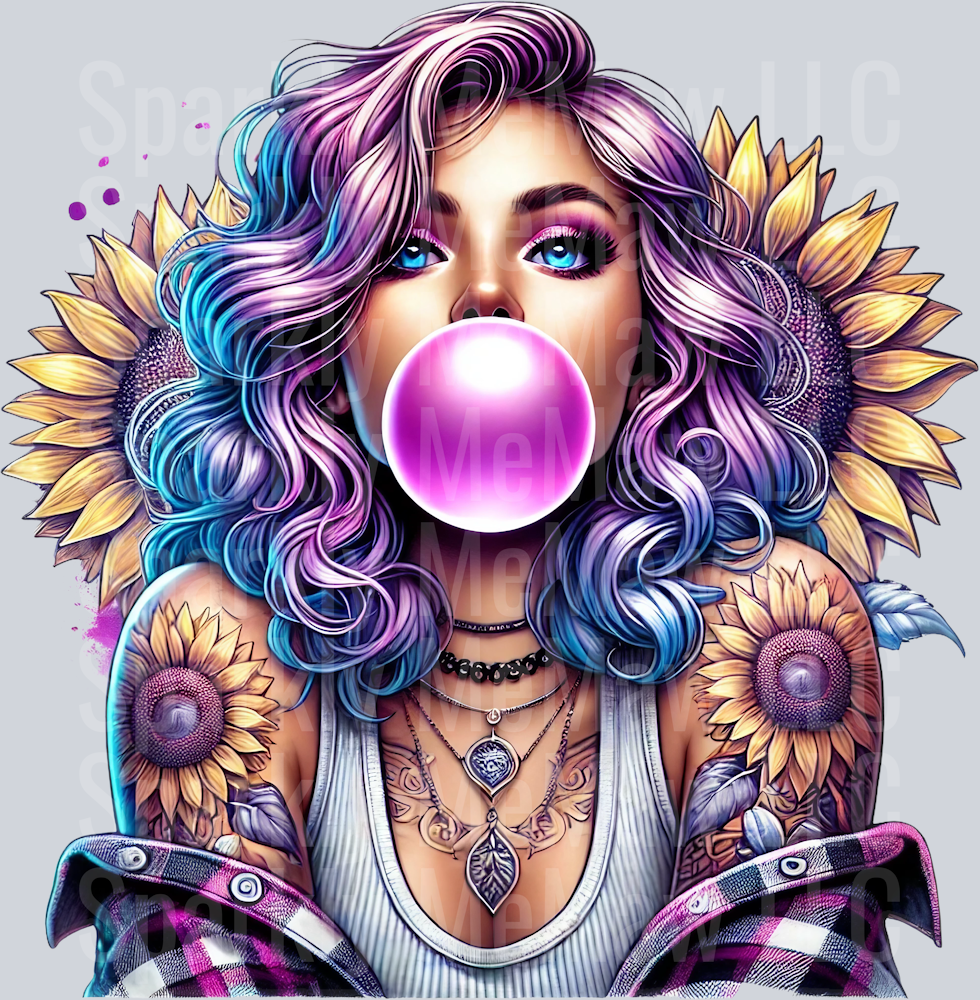 bubblegum girl 5 Clip Art Decal