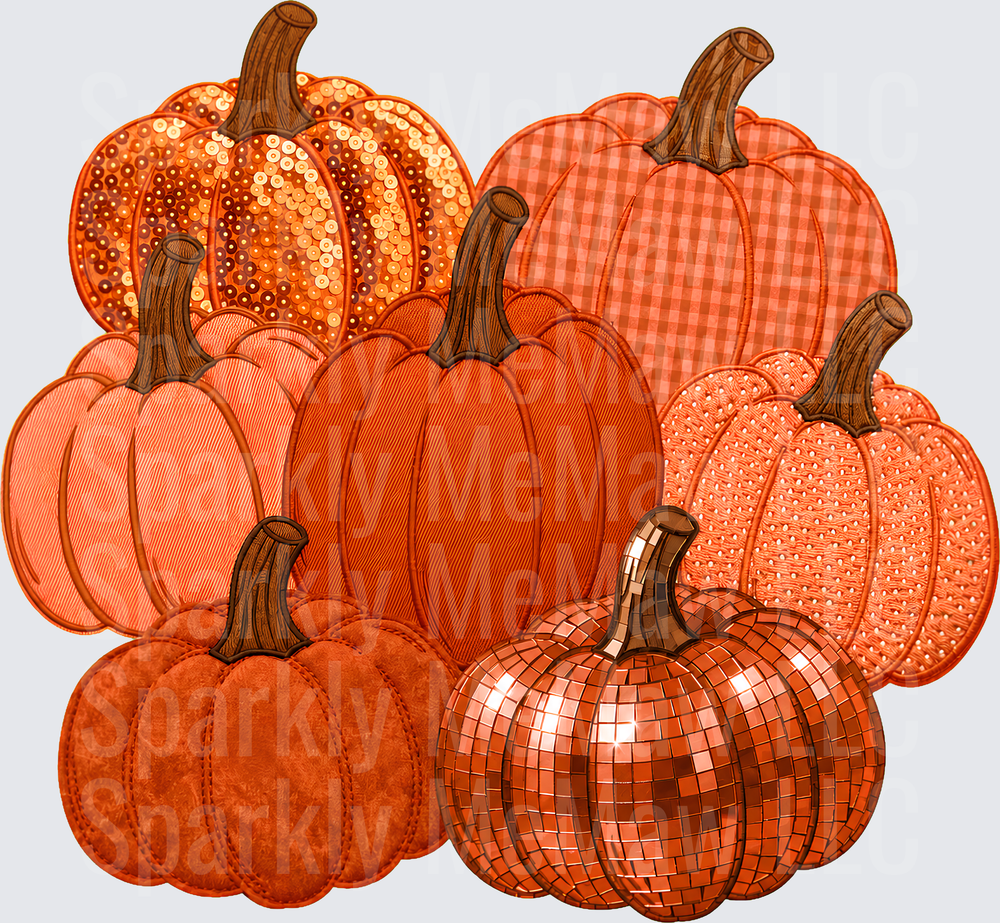Textured Pumpkin Patch Cluster is a UV DTF Decal