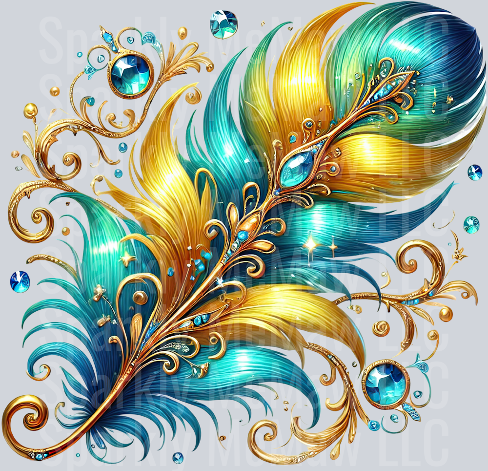28 Fancy Feathers UV DTF Clip Art Decal