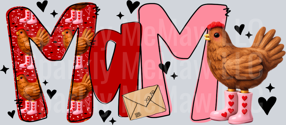 Mama chicken UV DTF Decal