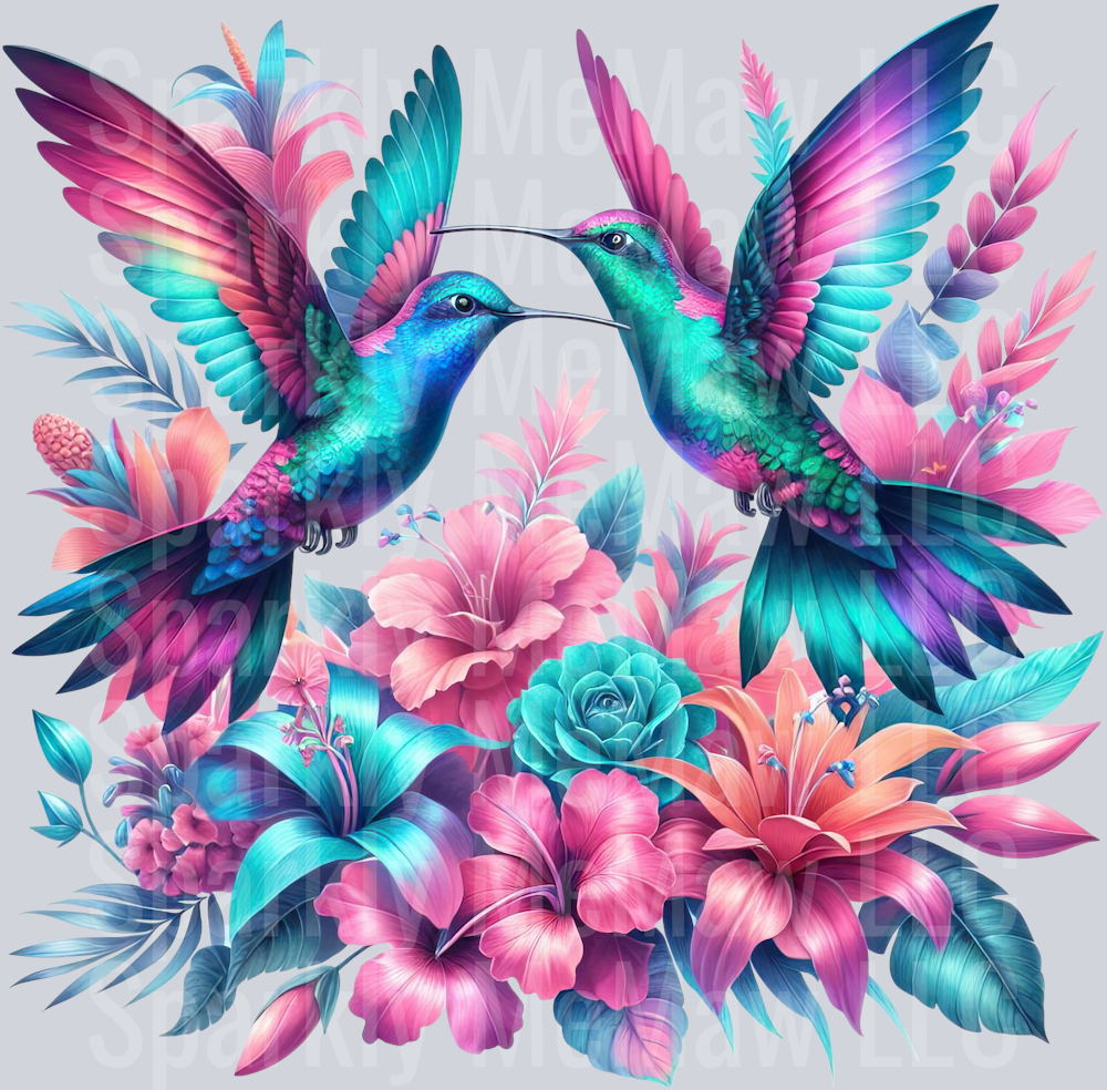 36 Hummingbird Clip Art UV DTF Decal