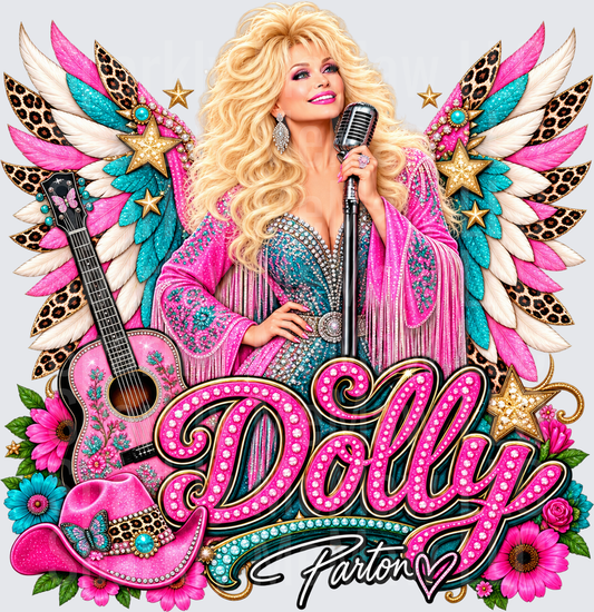 Dolly Parton Glam Angel UV DTF Decal