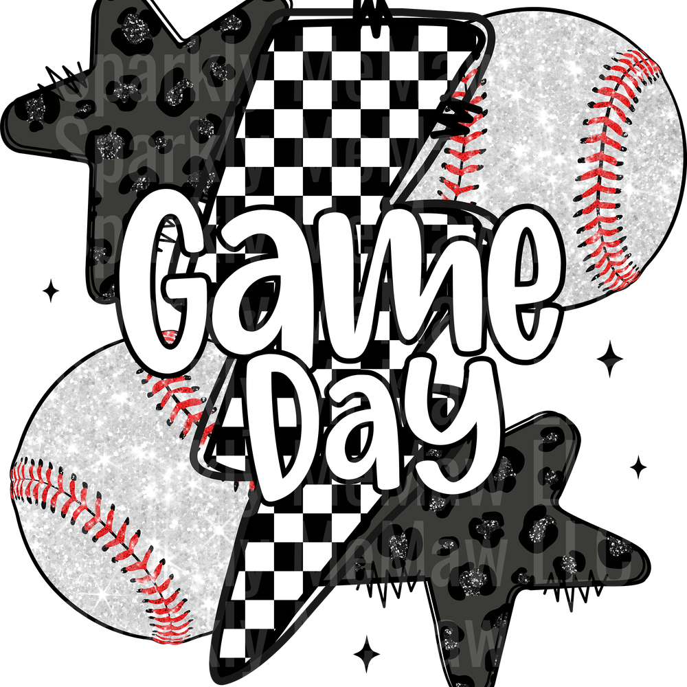 _Retro Game Day Baseball UV DTF DECAL