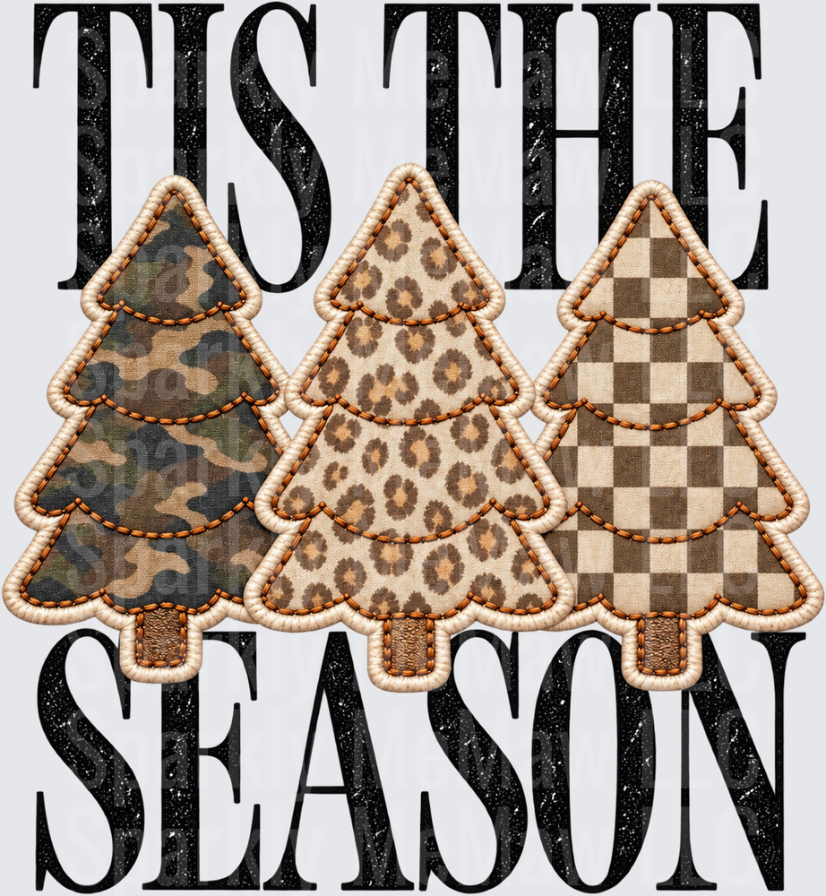 Tis The Season Trees UV DTF Decal