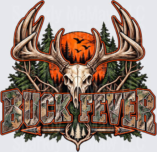 Buck Fever Deer Skull UV DTF Decal
