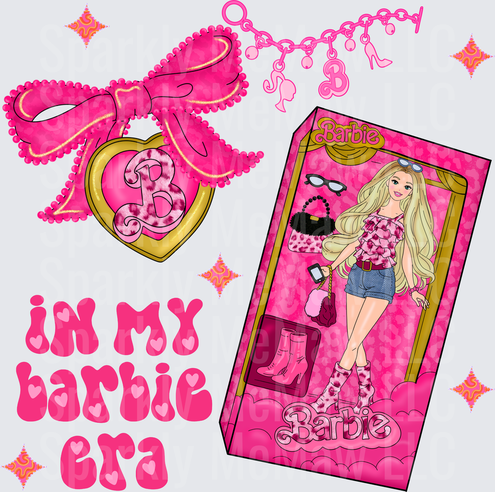 Barbie In My Barbie Era Pink Retro Aesthetic UV DTF Decal