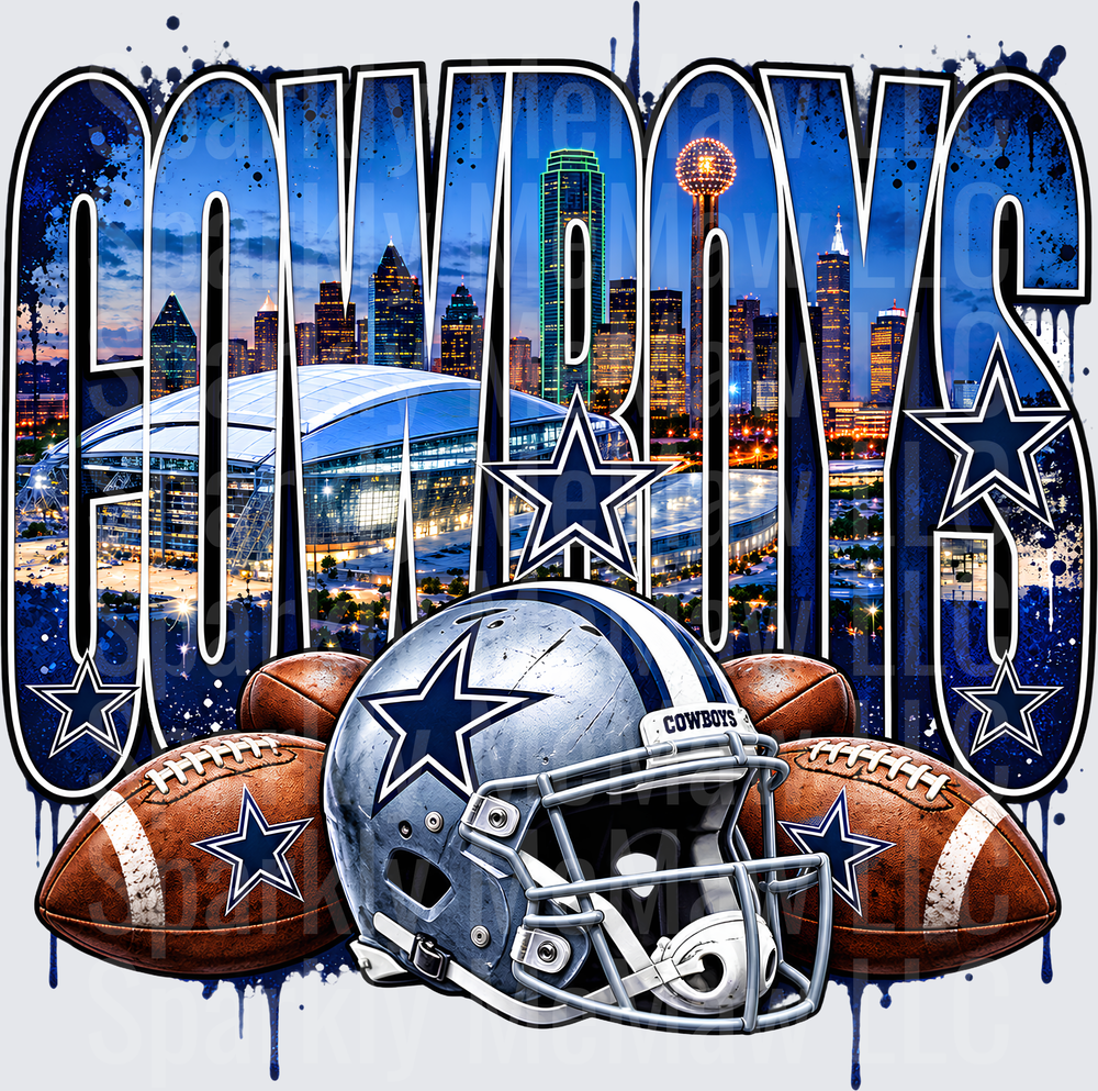 Dallas Cowboys Helmet Skyline UV DTF Decal