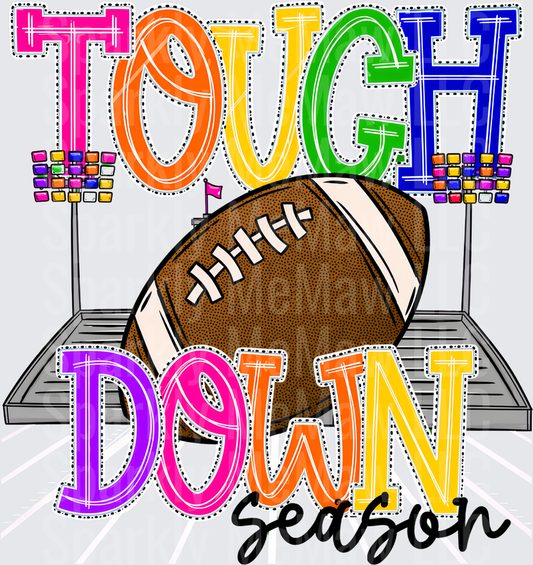 Touchdown Season Colorful Football Field Goal Posts Graphic DTF Transfer for Fabrics