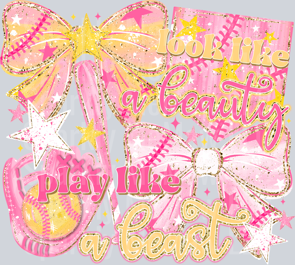 Preppy softball UV DTF Decal