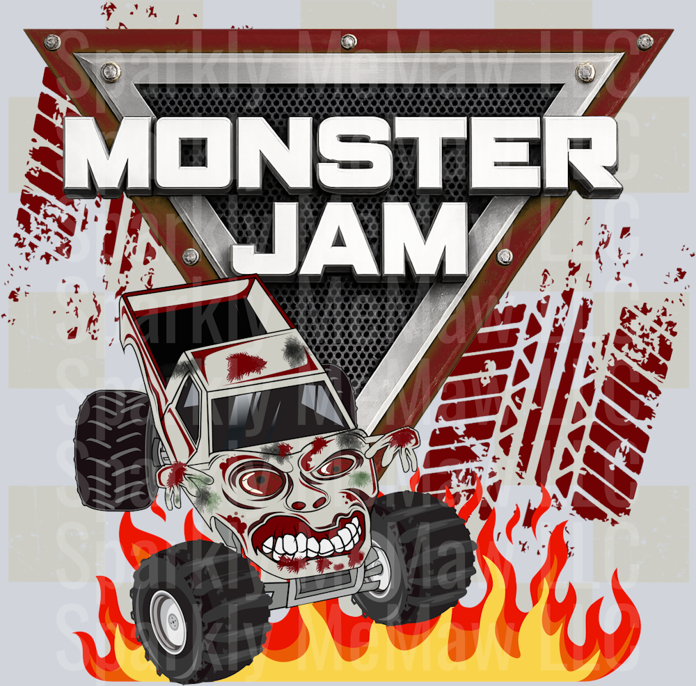 monster jam zombie UV DTF Decal