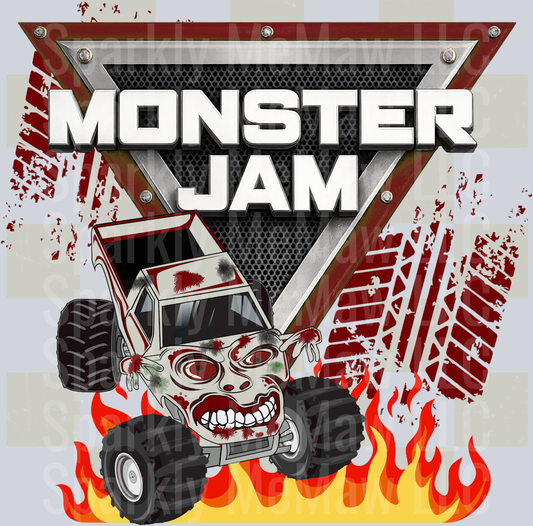 monster jam zombie UV DTF Decal