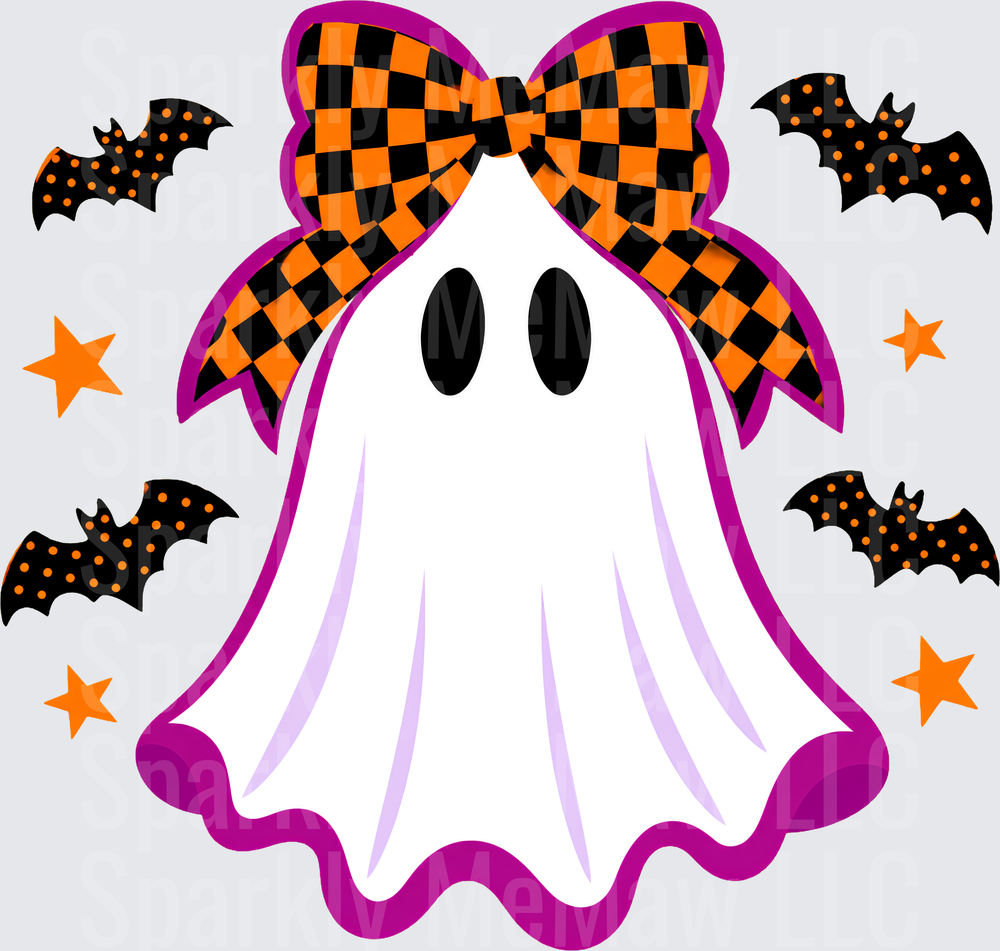 Cute Ghost Bow Halloween UV DTF Decal